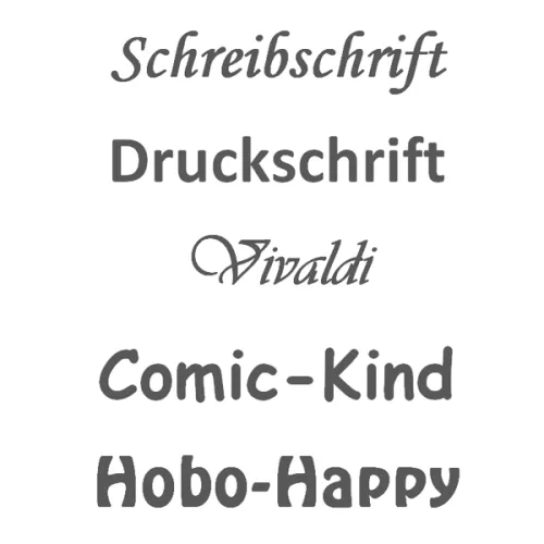 Schriftarten für Handtuch mit Namen